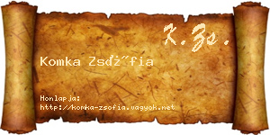 Komka Zsófia névjegykártya