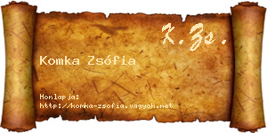 Komka Zsófia névjegykártya