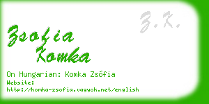 zsofia komka business card